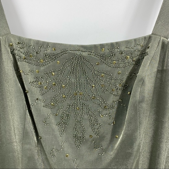 Alex Evenings Beaded Midi Dress Jacket Set Green Size 10 - Picture 7 of 16